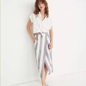 Madewell Summer 2018 Stripe Overlay skirt XXS